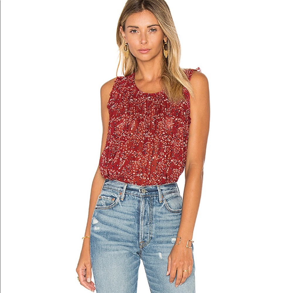 Joie Celadine Silk Tank in Bordeaux Rose